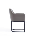 Manhattan Comfort Serena 23.03" Modern Leatherette Upholstered Dining Armchair - Grey - Set of 2-Weight Capacity: 300 lb. Seat Height: 18.7"
