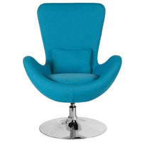 Flash Furniture Egg Series Aqua Fabric Side Reception Chair-Lounge Chair