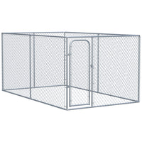 PawHut Dog Exercise Pen Enclosure - 99 sq. ft. - Silver-Ample room with 99 sq. ft. for a large, spacious enclosure 