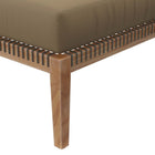 Modway Clearwater Outdoor Patio Teak Wood Ottoman - Grey/Light Brown-Assembly Required