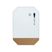 Quartet Magnetic Dry Erase Combination Board - 11" x 16" - Frameless-3-IN-1: Jot down your to-do lists, securely pin notes, photos, and papers on the cork surface using the included push pins, or attach items with the magnet on the magnetic surface.
