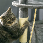 PawHut 46" Multi Level Activity Center Cat Tree - Grey-Fulfil the cat's natural instinct to climb and keep your lovely cat healthy 