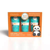 Boo Bamboo Natural Mineral SPF 50 Sunscreen - 214 g - 3 Pack-25% Zinc Oxide