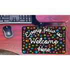 Ashley Productions Smart Poly Computer Mouse Pad - Every Paw is Welcome Here - 6 Pack-Use in the classroom, home or office