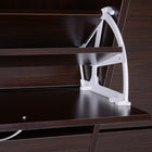 HOMCOM Flip Down Shoe Storage Cabinet with Wooden Rack for Entryway - Brown-Removable shelves allow for larger storage areas