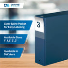 Davis Group Premium Economy Binder - Round Ring - 3" - Navy Blue - 6 Pack-Round Ring, Non-Locking