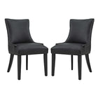Modway Marquis Faux Leather Dining Chair - Black - 2 Pack-Elegant Modern Dining Side Chair