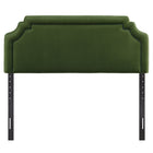 Modway Magnolia Stain-Resistant Performance Velvet Queen Size Headboard - Moss Green/Dark Green-Adjustable Mounting Positions