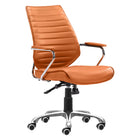 Zuo Enterprise Low Back Office Chair - Terracotta-Tufted upholstery seat