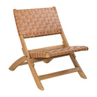 Zuo Sunflare Lounge Chair - Brown-Natural wood