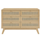 Modway Soma 6-Drawer Dresser - Oak-Non-Marking Foot Pads