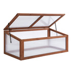 Outsunny 39" x 26" x 16" Wooden Cold Frame with Openable and Tilted Top Cover - Brown- Extend your growing season
 