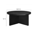 Modway Silas Round Wood Coffee Table - Black-Mango Wood and Veneer