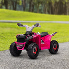 Aosom Kids 6V Battery Powered Ride-on ATV with Wear-resistant Wheels - Pink-Safe speed of 1.6 mph (2.5 km/h) 