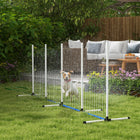 PawHut Dog Agility Equipment 2-Piece Set with Weave Poles - White-Includes weave poles for complex agility drills 