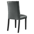 Modway Duchess Button Tufted Vegan Leather Dining Chair - Grey-Chair Weight Capacity: 286 lbs.