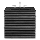 Modway Render 24" Wall-Mount Bathroom Vanity - Charcoal/Black-Ceramic Sink Basin