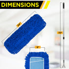 Gritt Commercial All-In-One 24” Microfiber Dust Mop Set with 72" Telescopic Handle - 4 Pack-Mop Head Length: 24"