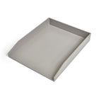 TRU RED Front Load Stackable Plastic Letter Tray - Grey-Grey matte finish plastic letter tray holds up to 200 sheets without bowing. Use stand alone or mix and match with other pieces