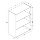 Monarch Specialties 7478 36"H Bookcase - Grey With 3 Shelves-11 lbs evently distributed
