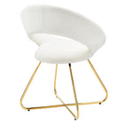 Modway Nouvelle Performance Velvet Dining Chair - Gold/White - 2 Pack-Chair Weight Capacity: 331 lbs.