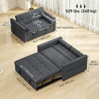 HOMCOM Pull Out Sleeper Sofa Bed with USB Ports - Dark Grey-High-density foam provide lasting comfort