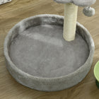 PawHut 17" Small Cat Tree with Sisal Scratching Post - Light Grey-Material: Particle Board, Plush, Sisal 