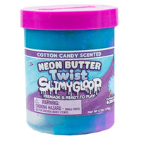 Slimygloop Neon Butter Twist Slime - Cotton Candy-This pre-made slime features a mesmerizing swirl of neon purple and blue — it’s as fun to look at as it is to squish!