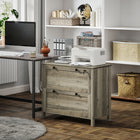 HOMCOM Lateral File Cabinet for Home Office - Grey-Top drawer with a lock and two keys to keep your paperwork safe