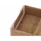 Manhattan Comfort Rockefeller Mid-Century Modern Tall Dresser and Nightstand Set - Nature/Rose Pink-Home Assembly Required. All Hardware Included