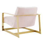 Modway Seg Performance Velvet Accent Chair - Gold Pink-Non-Marking Foot Caps