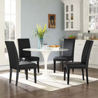 Modway Parcel Vinyl Dining Side Chair - Black - 4 Pack-Solid rubberwood legs