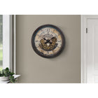 Monarch Specialties Clocks 20" Round Wall Clock - Brown-This easy to read analog clock with a numerical display has modern quartz movement for accurate timekeeping