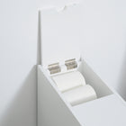 HOMCOM Narrow Bathroom Toilet Paper Storage Cabinet with Drawers - White-Drawers with silver knobs for easy opening and closing