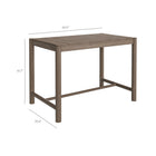Modway Eleni Rectangle 56" Outdoor Teak Wood Rectangular Bar Table - Weathered Grey Teak-56 Inch Slatted Tabletop