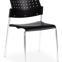 Global Sonic Armless Stacking Chair - Night with Black Frame-Armless Stacking Chair