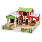 Bigjigs Toys Cobblestone Farm Playset-Children will love setting up the scene, putting animals (sold separately) in their homes and helping the farmers maintain the fields and crop