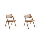 Manhattan Comfort Lambinet 20.87" Industry Chic Dining Folding Chair - Nature - Set of 2-Modern - Industry Chic Cane Folding Dining Chair Perfect for Dining Room Use. Set of 2