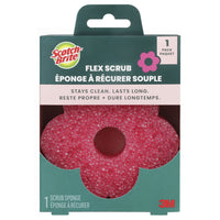 Scotch-Brite Flex Scrub Sponge - Non-Scratch - Dishwasher-Safe - Pink-Stays clean & lasts long: this scotch-Brite flex scrub 1-pack is a non-scratch kitchen sponge that rinses clean to help resist odours for a fresh clean every time