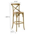 Modway Gear Bar Stool - Natural-Elm Wood Construction