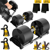 MotionGrey V3 Adjustable Dumbbell Set with Quick-Twist Adjustment for Home Gym - 9-53 lb - 2 Pack-Two adjustable dumbbells cover a 9-53 lb range for progressive full-body strength training