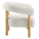 Modway Sable Upholstered Fabric Armchair - Ivory Natural-Foam Padding
