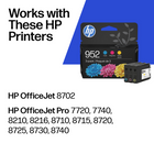 HP 952 Cyan, Magenta & Yellow Original Ink Cartridges, 3/Pack (N9K27AN)-Up to 2X more prints with Original HP ink vs. refill cartridges