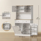 HOMCOM 68" H Pantry Cabinet with Charging Station - White-Built-in outlets, USB, and USB-C ports make powering devices simple 