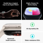 Apple Watch Series 9 - 41 mm - GPS - Midnight Aluminum Case with Midnight Sport Band - M/L -Incredible Durability - Tougher than tough. It’s crack-resistant, IP6X-certified dust-resistant, and swimproof with 50m water resistance
