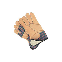 Zenith Safety Fitters Gloves - Large - Grain Cowhide Palm - Cotton Fleece Inner Lining - 12 Pack-Cuff Material: Rubberized
