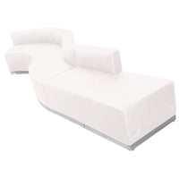 Flash Furniture HERCULES Alon Series Melrose LeatherSoft Reception Configuration - 5 Pieces - White-Contemporary Reception Set