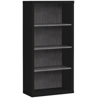 Monarch Specialties 7407 48"H Bookcase - Black/Grey With Adjustable Shelves-Large storage area with 3 thick panel adjustable shelves and 1 fixed bottom shelf for storage or display