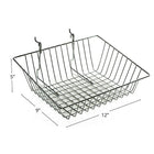 Azar Displays Sloped Wire Basket, Chrome, 9" , 2 Pack (300624)-2 wire hooks attached for easy mounting