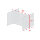 Mark Maker H Shaped Table Divider - 32" W x 23.5" H middle and two 30" W x 23.5" H sides 1/4" Clear Acrylic - no pass throughs-Made from 1/4” clear acrylic.